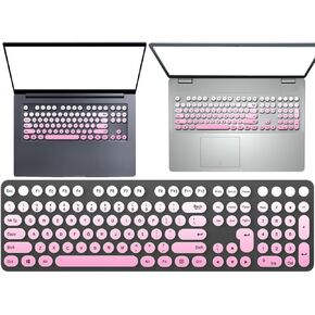Round Keyboard Stickers, Keyboard Letter Keys Sticker, English Keycaps Sticker Set for Computer Laptop Letter Replacement