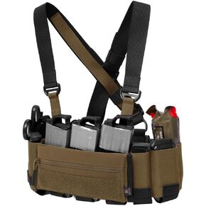 KRYDEX Tactical Chest Rig Elastic Cummerbund with 5.56/7.62 & Pistol Mag Pouch Holders,X Harness and Admin Pouch