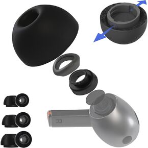 Seltureone 3 Pairs Ear Tips for Samsung Galaxy Buds 3 Pro with Noise Reduction Hole, Memory Foam Samsung Galaxy Buds Pro 3 Non-Slip Ear Tips (S/M/L)