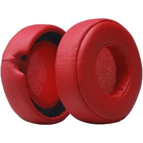Replacement Pro Ear Pads Protein Leather & Memory Foam Earpads Ear Cushion Cups Cover Repair Parts Compatible with Monster Beats by Dr. Dre Pro Detox Headphones Red