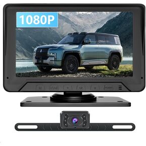 Newest 7inch Monitor with IP69 Waterproof Night Vision Backup Camera Easy to Install,HD 1080P delay Free Picture Quality Suitable for Cars, Trucks SUVs etc.