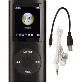 Tangxi MP3 Player/MP4 Player,MP4 Player with Earphones,Classic Digital 1.8 Inch LCD Screen,Support 64G Memory Card,8h Playtime,Random Play & Sleep Shutdown(Black)