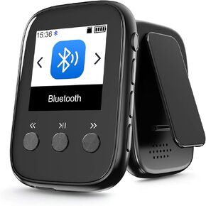 80GB Clip Mp3 Player with Bluetooth 5.3，Portable Mp3 Player Good for Sports Support FM Radio Voice Record Built-in Micro SD Card Slot and HD Speaker Earphone Included