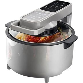 OKF Air Fryer, 8.5 Quart Large Capacity Airfryer Family Size, 270° Large Clear View Window Air Fryers, Easy to Clean Nonstick Basket, Double Security Protection, 160-400°F, 1100W, Less Oil, Grey