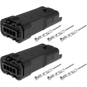 SING F LTD 2 Sets Motorcycle 4-pin DDA Connector Housing((DT3V) Replacement Part Compatible with Ducati Motorcycles Battery Charger Conversion, Suitable for Cables ?1.30mm - 2.60mm