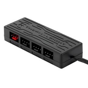 Thermalright FAN HUB X4 PWM Fan Hub Support 4 Groups of PC Fans,Multiple Interface Fan Hubs Cooling,4-Port 4 Pin PC Cooler Fan Controller, SATA Power Cord Direct Input,Computer Cooling Fan Hub for 12V