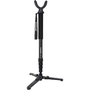 Hunting Monopod Stand Shooting Stick Gun Rifle Rest, Max Tube 28mm Aluminum 24"-69" Shooting Stand with 360° Rotating V Yoke Head and Tiltable Tripod Base for Hunting Rifles (KQ-333A)