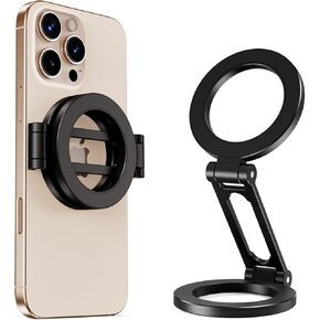 elitehood Dual Magnetic Phone Stand, All Metal Magnetic Phone Holder for Desk Gym Mirror Wall, Portable Magsafe iPhone Stand Mount Compatiable with iPhone 16 15 14 13 12 Pro Max Series Magsafe Case