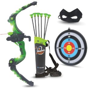 Bow and Arrow for Kids - Green Light Up Kids Archery Set with MASK, 6 Suction Cup Arrows, Target, 3-Belt Quiver - Indoor Outdoor Boys Toys Gift for Kids Girls Children Age 6 7 8 9 10-12 Year Old