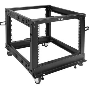 8U Open Frame Server Rack,4-Post Network Server Rack, Adjustable Depth Frame Rack,Network Rack with Wheels,Rolling Rack for Computer/Data/AV/IT Equipment/Network Equipment,Mobile Type