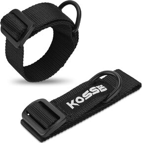 Kosse 2 Pack Tactical Gun Sling, Universal Adjustable Gun Sling D Ring Loop Nylon Shoulder Strap for Hunting, Shooting and Outdoors - Black