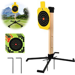 GADFISH AR500 Steel Target, 3/8 Inch Thick Target Stand System, Steel Hostage Target with 2x4 Upgraded Target Stand Base, Steel Shooting Target Stand Complete Kit for Shooting Outdoor