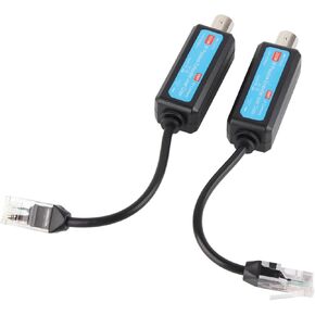 Ethernet Over Coax Adapter Moca Adapter Receiver, 1pair 10 100mbps 1ch Passive IP Coaxial Transmitter Receiver Extender for IP Nvr Camera Adapter Moca Adapter