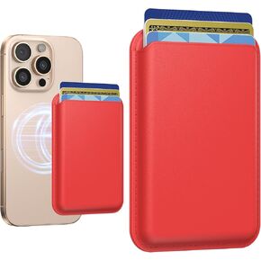 for MagSafe Wallet Magnetic Wallet Phone Card Holder for 16 Pro Max/16 Plus/16 Pro/16/15 Pro Max/15 Pro/15 Plus/15, for iPhone 14 Pro Max/14 Plus/14 Pro/14/13, RFID Leather, White