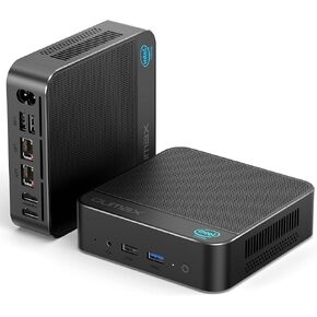 Mini PC, 13th Intel Twin Lake-N150 (up to 3.6GHz),16GB DDR4 500GB M.2 SSD, Mini Computers Dual LAN,Support 4K Dual Display/ USB3.2/WiFi5/BT5.0,Built-in 45W Power Supply Suitable HTPC/Business/Office
