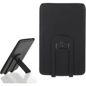 Phone Card Holder, Premium Silicone Phone Wallet Stick on, Stronger Adhesive Credit Card Holder for Back of Phone Case, iOS, Samsung, and Android, RFID Blocking, Fit 4 Cards - Black