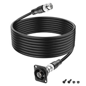 XMSJSIY D-Type BNC Panel Mount to BNC Cable RG59 Extension Cable D-Type BNC Female to BNC Female Jumper Radio Coax Cable 75 Ohm BNC to BNC Coaxial Cable for CCTV Camera Monitor - 3M/9.8FT