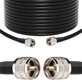 RG213 Coaxial Cable 25FT - CB Coax Cable Ultra Low Loss RG-213 UHF PL-259 Coax Cable Male to Male, 50 Ohm, for Ham Radio CB Radio Antenna