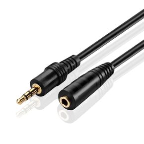 TNP Headphone Extender 3.5mm Audio Jack Extension Adapter - AUX Auxiliary Stereo Headset Connector Male to Female Plug 3 Pole for iPhone Android Smartphone Battery Case Speaker (6 Inch)