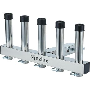 Stainless Steel Hitch Fishing Rod Holder,Hitch Mount Rod Holder,One Piece Welding, with Buffer Foam,5 Link Tube for 2" Hitch Receivers with Anti Drop Quick Release Pin,Rod Rack for Hitch