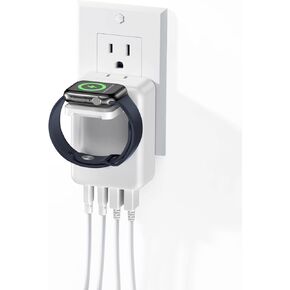 43W for Apple Watch Charger, Fast Charging Block with Portable Foldable Magnetic Wireless iWatch Charger Dock,5 in 1 Multiport USB C Wall Charger Compatible with Apple Watch, iPhone,Samsung, AirPod