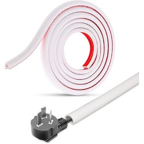 Wall Cord Hider 78 Inch Self Adhesive White Cord Covers for Wires on Wall, Flexible PVC Cable Hider TV Wire Cover Power Protector Channel Cord Concealer Raceway for Easy Cord Management W0.59 H0.39in