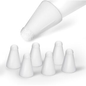 JimAuto® Pencil Tips Cover for Pencil Pro/Pencil 2nd/1st Gen/USB-C, Silicone Mute Caps Writing Protection Accessories 6 PCS White