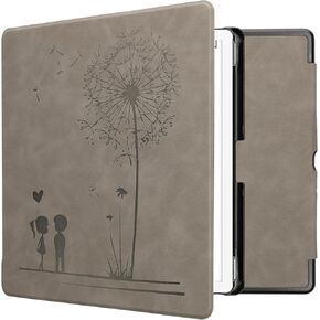 kwmobile Cover Compatible with Amazon Kindle Scribe (2024) Cover - eReader Case - Travel Outline Grey