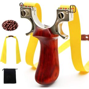 Slingshot,Professional Hunting Slingshots Set,Outdoor Shooting Slingshots for Adults,Powerful Stainless Steel Wooden Handle High Velocity Catapult Slingshots