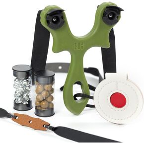 BeanFlip Slingshot with Target and Clay Ammo, for Beginner and Professional Hunting Target Shooting