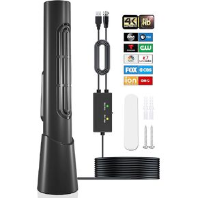 TV Antenna Indoor, 2025 Upgraded Digital Antenna for Smart TV Up to 1500 Miles, HDTV Antenna Support 4K 1080p VHF UHF Local Channels -16ft Coaxial Cable