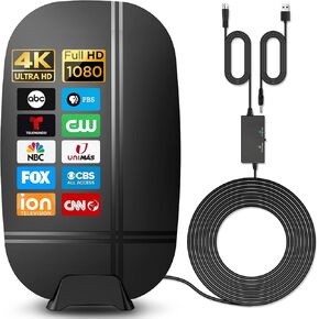 2024 Upgraded TV Antenna, 380 Miles Range Amplified HDTV Digital Antenna Indoor Outdoor for Smart TV and All Older TVs - Signal Booster/32ft Coax Cable, Support 4K 1080P