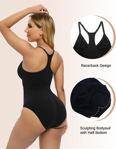 SHAPERX Bodysuit for Women Tummy Control Shapewear Racerback Seamless Sculpting Body Shaper Tank Top in Saudi Arabia