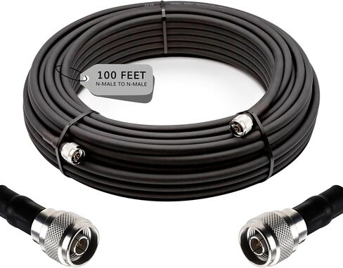 Bolton Technical Bolton400 Ultra Flex Cable 100ft, N Male to N Male, Black | LMR®400 Equivalent Heavy-Duty Ultra-Low-Loss 50-Ohm Cable for Home and Commercial Signal Booster Installations in Kuwait