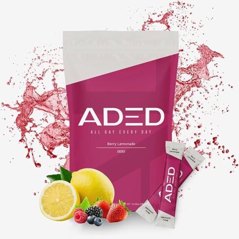 مشروبات aded aded Energy + ترطيب الفيتامينات المعادن الشوارد nootropics مسحوق الشراب شرب السكر - نكهة الليمون التوت (20 حزمة فردية) in Saudi Arabia