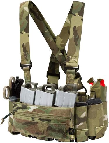 Krydex Tactical Chest Rig مرنة Cummerbund مع 5.56/7.62 و Pistol Mag حاملات ، X تسخير وحقيبة المشرف in Kuwait