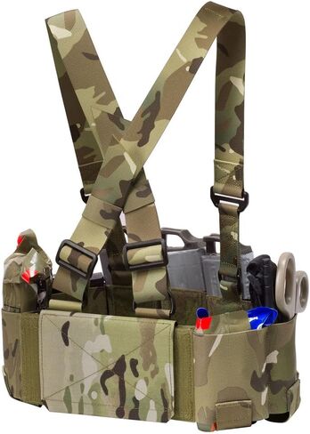 Krydex Tactical Chest Rig مرنة Cummerbund مع 5.56/7.62 و Pistol Mag حاملات ، X تسخير وحقيبة المشرف in Kuwait