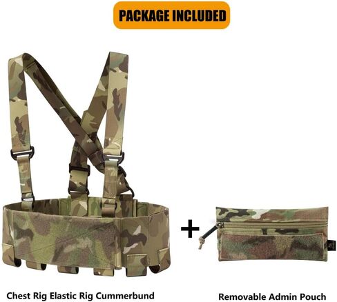 Krydex Tactical Chest Rig مرنة Cummerbund مع 5.56/7.62 و Pistol Mag حاملات ، X تسخير وحقيبة المشرف in Kuwait