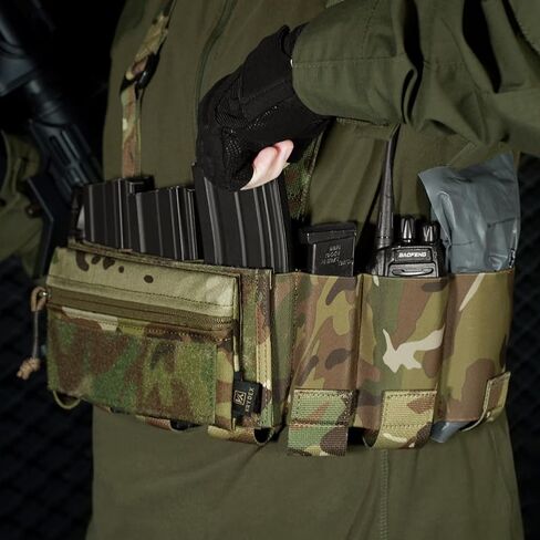 Krydex Tactical Chest Rig مرنة Cummerbund مع 5.56/7.62 و Pistol Mag حاملات ، X تسخير وحقيبة المشرف in Kuwait