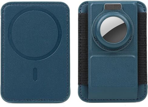 Mag Wallet with Airtag Holder, Magnetic Pu Leather Wallet Card Holder for Men Compatible with iPhone, Safe Wallet with Adjustable Stand, RFID Slim Wallet for Back of iPhone 15/14/13/12 Series in Saudi Arabia
