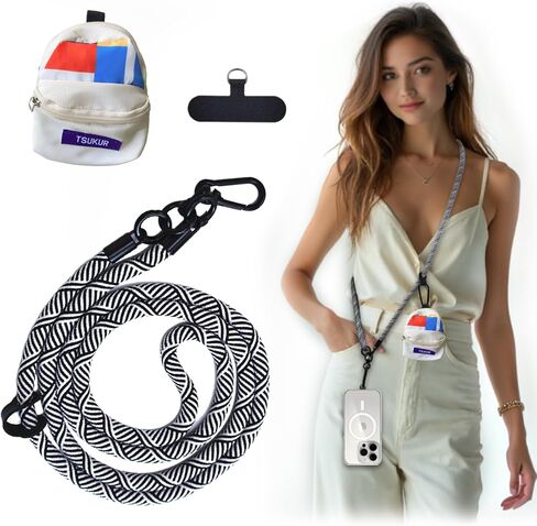 Adjustable Phone Lanyard,Anti-Theft Crossbody Strap for Most Phones,Universal,with a Mini Bag for Keys,Tissues,etc. in Saudi Arabia