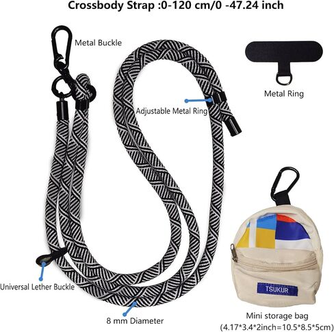 Adjustable Phone Lanyard,Anti-Theft Crossbody Strap for Most Phones,Universal,with a Mini Bag for Keys,Tissues,etc. in Saudi Arabia