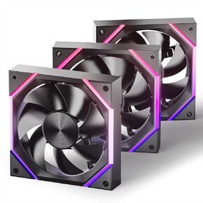 Asiahorse Nyota 120mm Case Fan with Efficient Cooling, Customizable ARGB Fan Lighting, 800-2000RPM Speed Control, and Whisper-Quiet Operation Under 29 dB, Unique Design for PC Builds