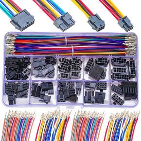 Micro-Fit 3.0mm Pitch Connector with Premium 22AWG Pre-Crimped Cables,Compatible with Molex 3.0mm Dual Row 2 * 1/2/3/4/5/6Pin Housing (MX3.0-Dual)