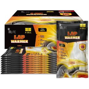 InLife Super Warmer for Lap and Body, Wider Area Covered, Indoor, Outdoor Activities, Air-Activated, Single Use, Ready to Use, Consistently Long Last for 18 Hours, Odorless, 10 Packs