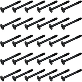 30PCS M3.5 Computer Case Fan Screws 1.18 Inch Black Carbon Steel Vibration Damping Screw Cooling CPU Fan Mounting Screw Self Tapping Screw