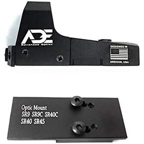 ADE Advanced Optics Mini Rd3-006x Green Dot Reflex Sight for Ruger SR9 ، SR9C ، SR40C ، SR40 ، SR45 PISTOL PLATE التي تحل محل البصر الخلفي