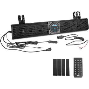 BELVA BASB26v2 26" 500W Amplified Weatherproof Bluetooth Soundbar for UTV/ATV/SxS/Golf Cart, 6-Speakers, Remote Control, Preset Equalizer, Fits 1.5" - 2" Roll Bars