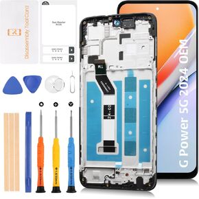 for Motorola Moto G Power 5G 2024 6.7" OEM LCD +Midnight Blue Frame Screen Replacement LCD Display Touch Digitizer Screen Assembly XT2415 with Repair Tools