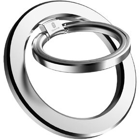 Ultra Strong Magnetic Phone Ring Holder, Instant Install and Removal, Adjustable Angles, Sleek Design, Beautiful Durable Finish (Silver)